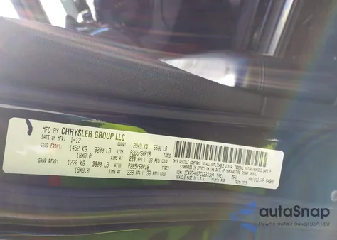 2012 Dodge Durango Sxt из США, поврежденный, VIN 1C4RDHAG7CC237304